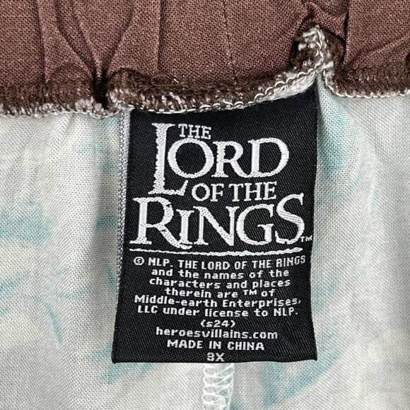 Lord of the Rings Wide Leg Green Leaf Print Pull On Split Leg Pants - Picture 10 of 15